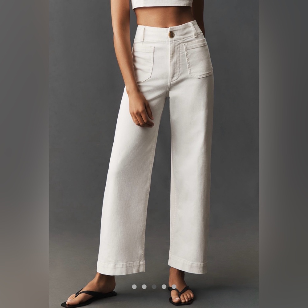 Maeve Colette Full Length Jeans, White 32